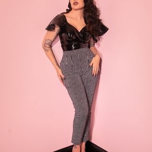 NWOT Vixen Black Stripe Cigarette Pants